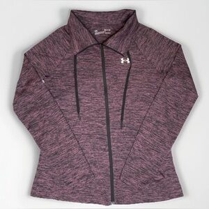 WOMENS' UNDER ARMOUR HEATGEAR LOOSE FULL ZIP JACKET Size S Pink Heathered
